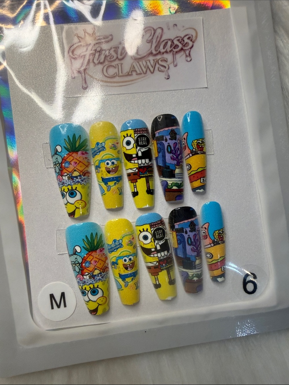 SpongeBob Yellow & Blue Press-On Nail Set